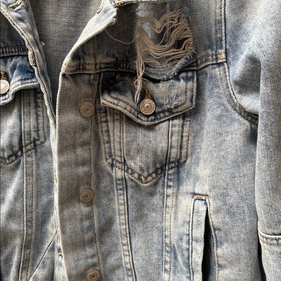Free People Women's Rumors Distressed Denim Jean Jacket - Picture 6 of 11